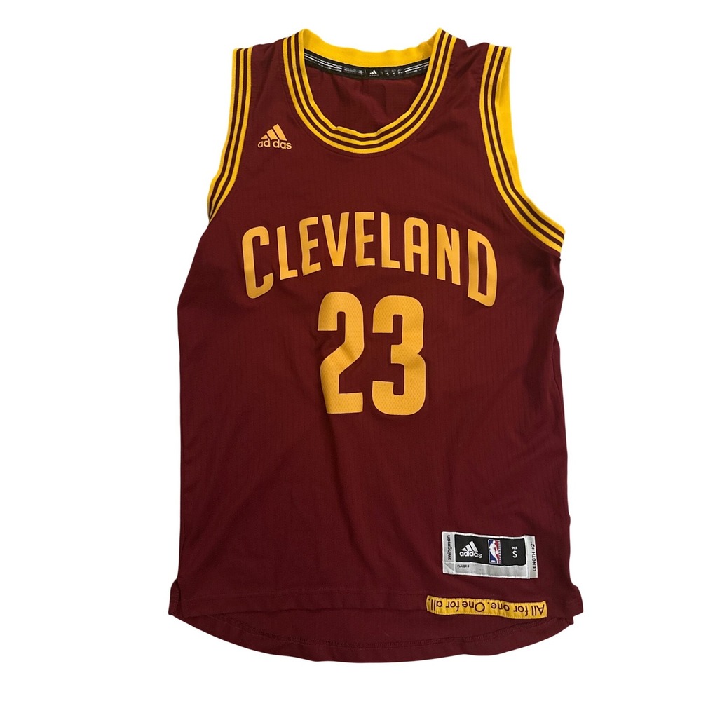 Adidas LeBron James Cleveland Cavaliers 23 Swingman Jersey Wine Gold Mens Small